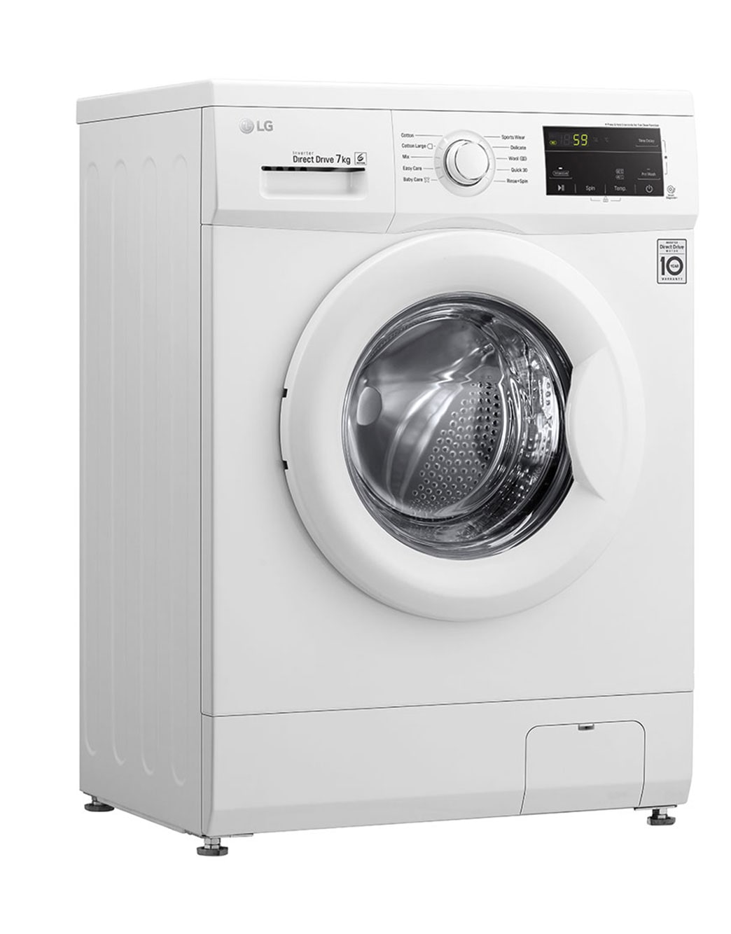 LG Front Load Washer 7kg, Direct Drive Motor, 6 Motion, White | LG Levant