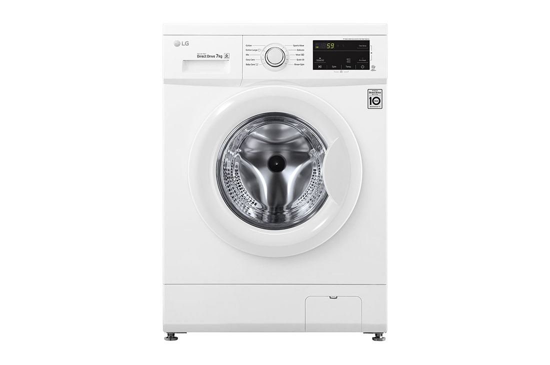 LG Front Load Washer 7kg, Direct Drive Motor, 6 Motion, White Color , FH2J3QDNP0