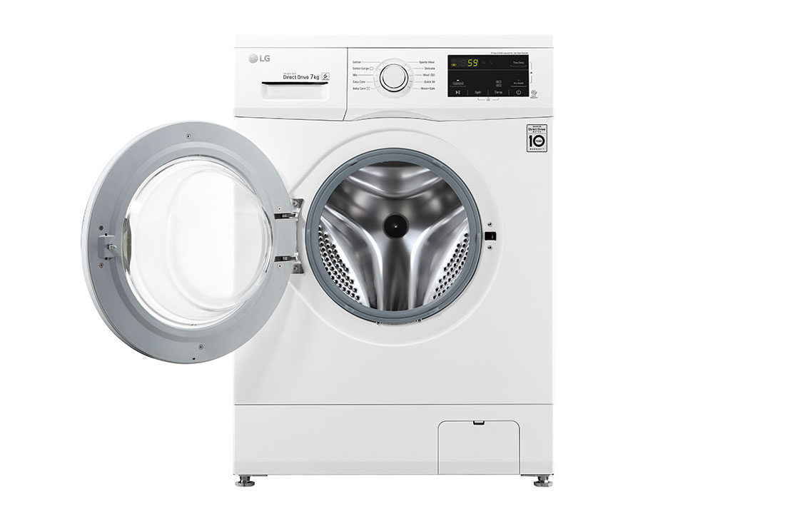 LG Front Load Washer 7kg, Direct Drive Motor, 6 Motion, White | LG Levant