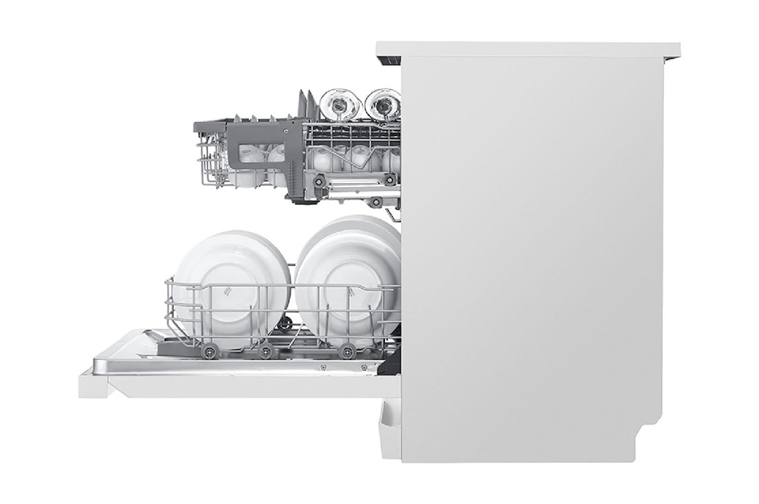 LG QuadWash™ Dishwasher, 14 Place Settings, EasyRack™ Plus, Inverter Direct Drive, ThinQ,    White color, DFB512FW, thumbnail 11