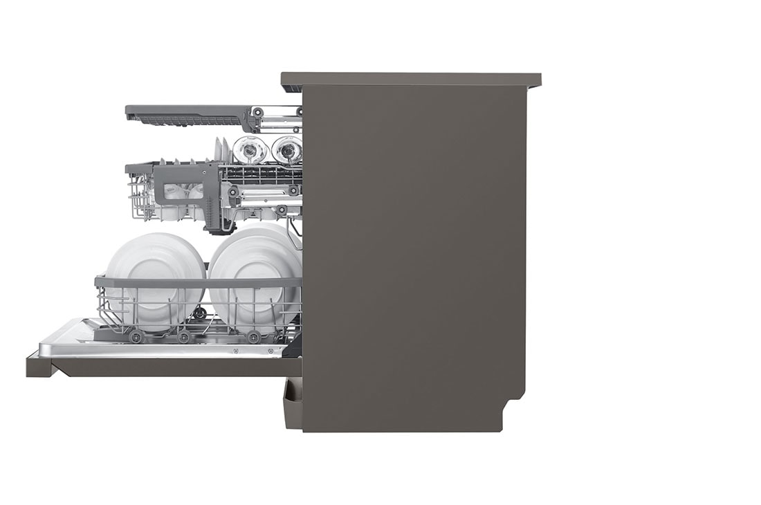 LG QuadWash™ Steam Dishwasher, 14 Place Settings, EasyRack™ Plus, Inverter Direct Drive, ThinQ, Black Stainless color, DFB325HD, thumbnail 10