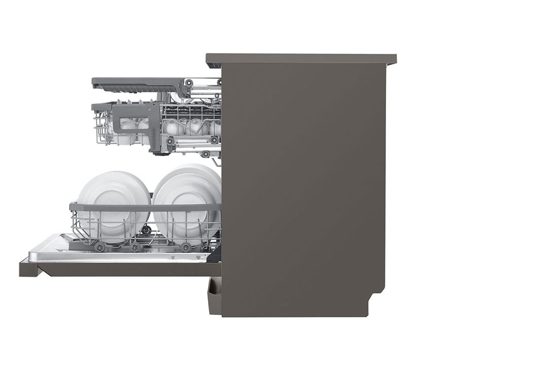 LG QuadWash™ Steam Dishwasher, 14 Place Settings, EasyRack™ Plus, Inverter Direct Drive, ThinQ, Black Stainless color, DFB325HD, thumbnail 11