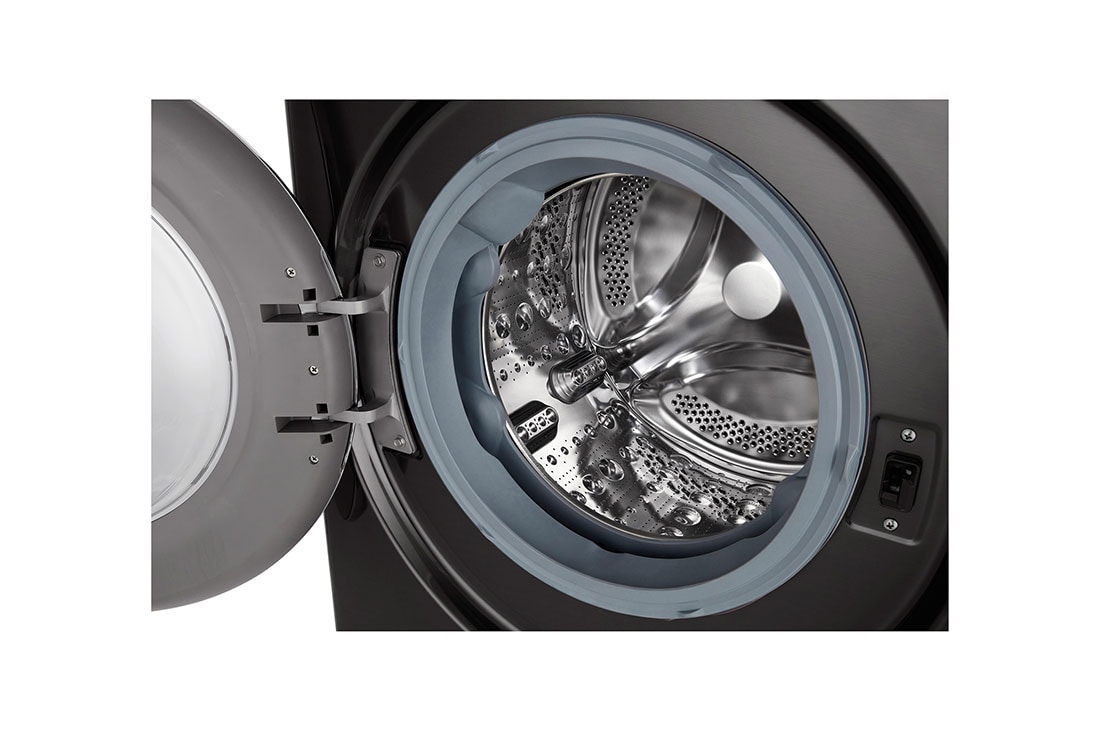 LG 10.5/7kg Front Load Washer & Dryer, AI DD™, TurboWash™360˚, Black Steel Color, WDV9142BRP, thumbnail 4