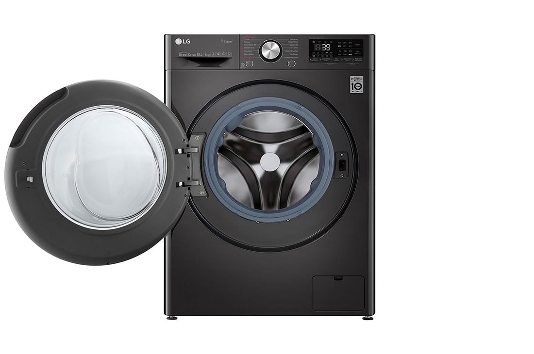 LG 10.5/7kg Front Load Washer & Dryer, AI DD™, TurboWash™360˚, Black Steel Color, WDV9142BRP, thumbnail 16
