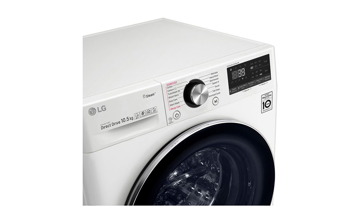 LG Front Load Washing Machine 10.5Kg , AI DD, TurboWash 360˚, White Color, WV9142WRP, thumbnail 3