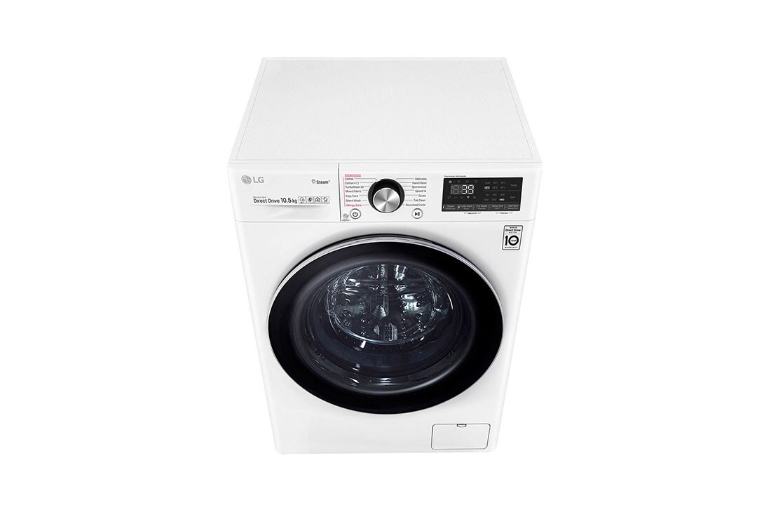 LG Front Load Washing Machine 10.5Kg , AI DD, TurboWash 360˚, White Color, WV9142WRP, thumbnail 10