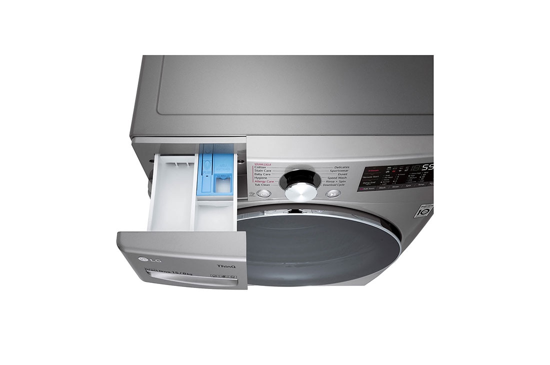 LG Washer & Dryer 15/8kg with AI Direct Drive, Steam, Silver Color, WDL91H62PN, thumbnail 5