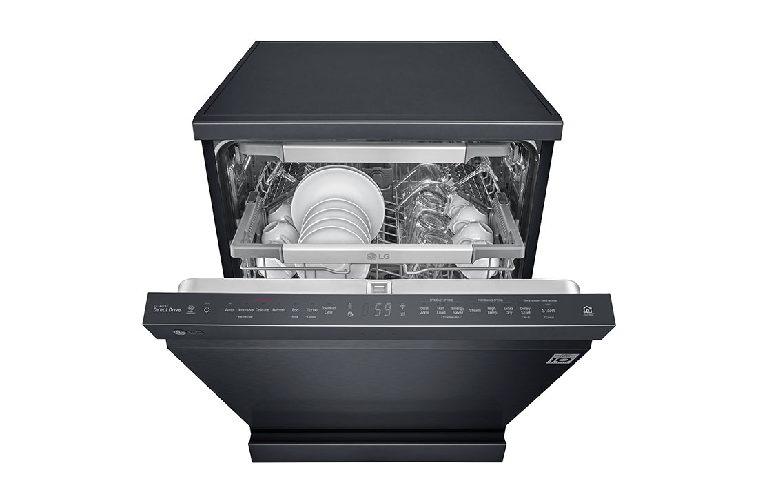 LG QuadWash™  Matte Black Steam Dishwasher, 14 Place Settings, EasyRack™ Plus, Inverter Direct Drive, ThinQ, DFB325HM, DFB325HM, thumbnail 9