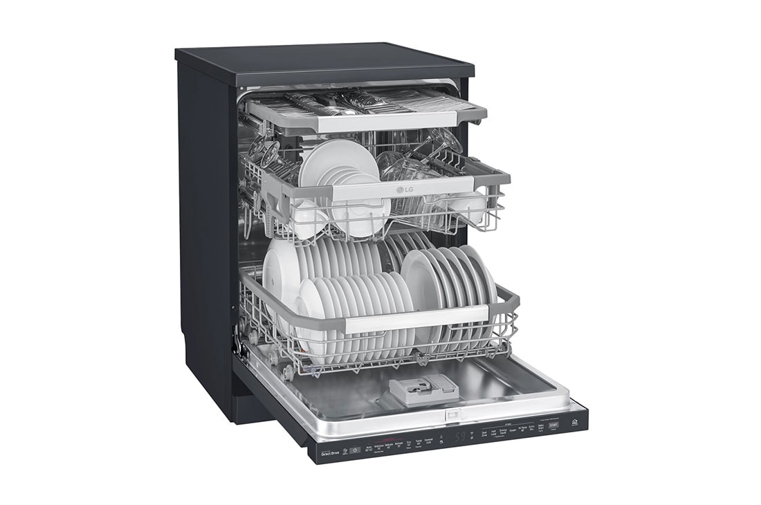 LG QuadWash™  Matte Black Steam Dishwasher, 14 Place Settings, EasyRack™ Plus, Inverter Direct Drive, ThinQ, DFB325HM, DFB325HM, thumbnail 11