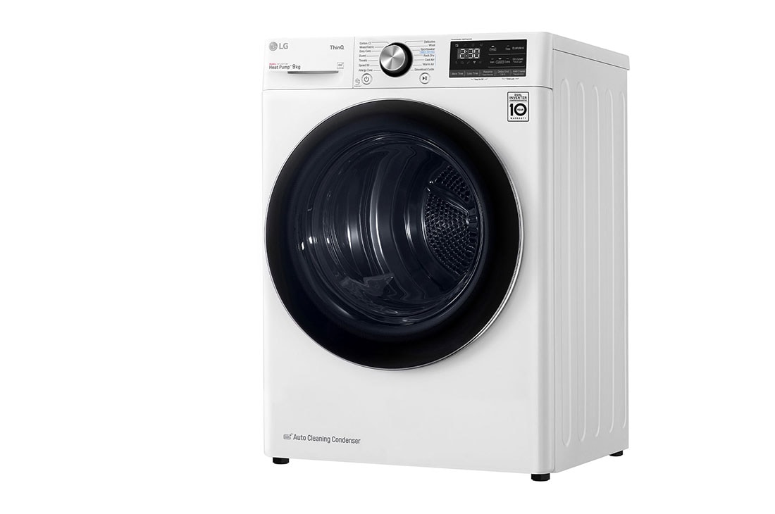 LG Energy Saving Dryer, 9kg, White, Drying with Dual Heat Pump, Right, RC10V7WDK, thumbnail 10