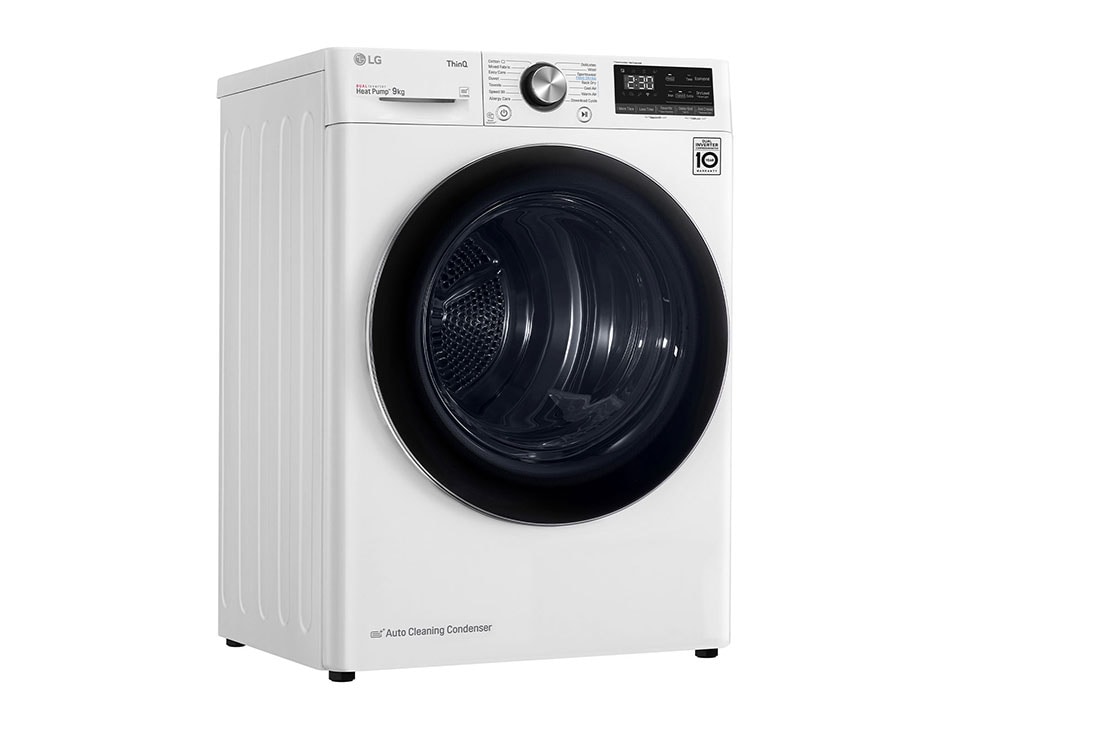 LG Energy Saving Dryer, 9kg, White, Drying with Dual Heat Pump, Left, RC10V7WDK, thumbnail 11