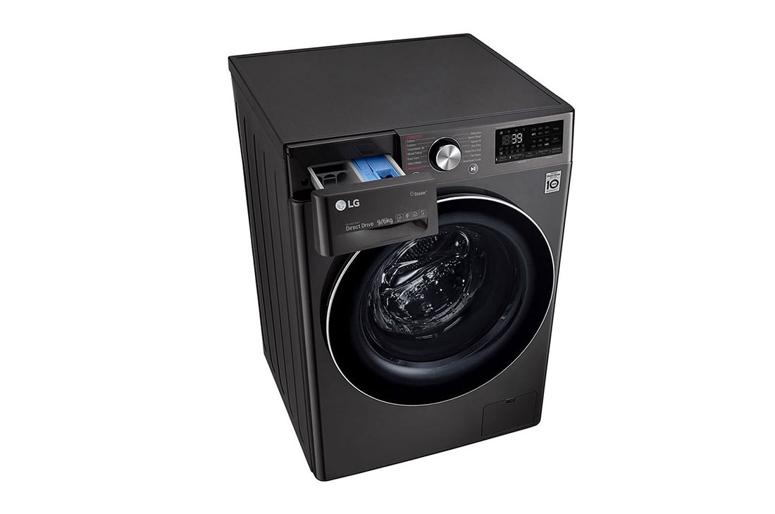 LG 9/6kg Front Load Washer & Dryer, AI DD™, TurboWash™360˚, Black Steel Color, F4V9VCP2E, F4V9VCP2E, thumbnail 9