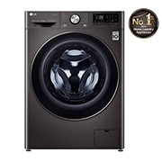LG 9/6kg Front Load Washer & Dryer, AI DD™, TurboWash™360˚, Black Steel Color, F4V9VCP2E, F4V9VCP2E, thumbnail 1