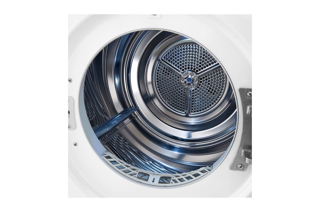 LG Energy Saving Dryer, 9kg, White, Drying with Dual Heat Pump, Drum 1, RH1077WVK, thumbnail 4