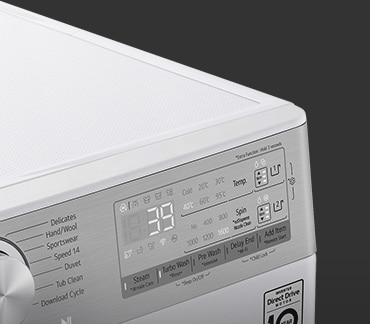 This is an enlarged image of the washing machine panel so that the display can be clearly seen.