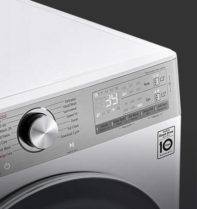 This is an enlarged image of the washing machine panel so that the display can be clearly seen.