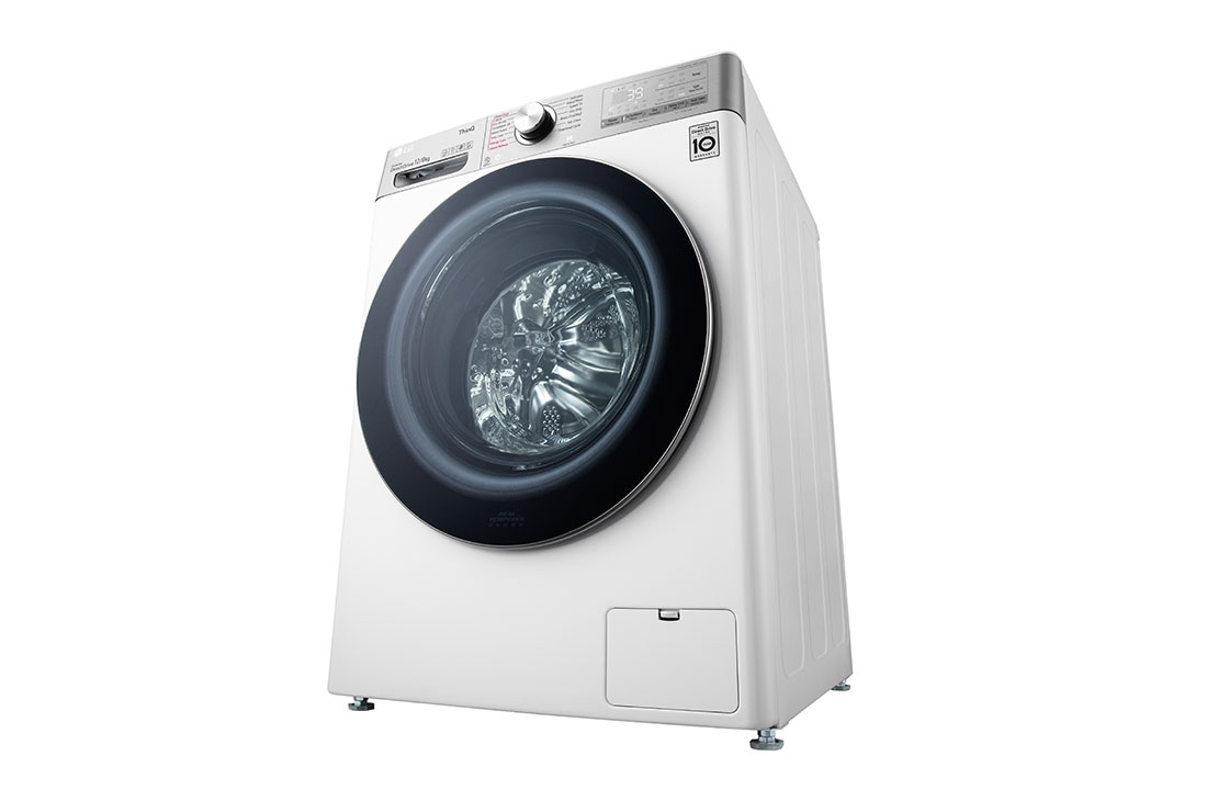 LG 12/8kg Front Load Washer & Dryer, AI DD™, TurboWash™360˚, White Color, bottom right perspective view, WDV1260WRP, thumbnail 13