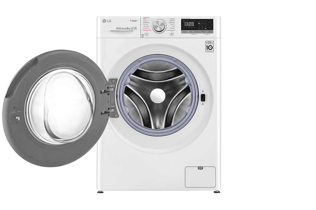 LG Front Load Washer 9kg, AI Direct Drive Motor, Steam, White Color, F4V5VYP0W, F4V5VYP0W, thumbnail 2