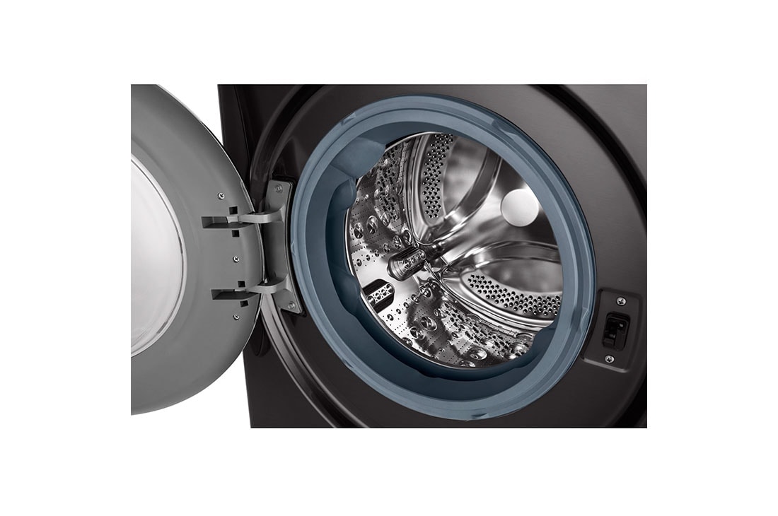 LG 12/8kg Front Load Washer & Dryer, AI DD™, TurboWash™360˚, Black Steel Color, drum detail, WDV1260BRP, thumbnail 4