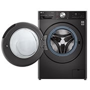 LG 12/8kg Front Load Washer & Dryer, AI DD™, TurboWash™360˚, Black Steel Color, front open, WDV1260BRP, thumbnail 3