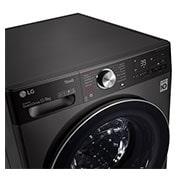 LG 12/8kg Front Load Washer & Dryer, AI DD™, TurboWash™360˚, Black Steel Color, top left panel detail, WDV1260BRP, thumbnail 3