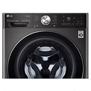 LG 12/8kg Front Load Washer & Dryer, AI DD™, TurboWash™360˚, Black Steel Color, front panel detail, WDV1260BRP, thumbnail 5