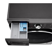 LG 12/8kg Front Load Washer & Dryer, AI DD™, TurboWash™360˚, Black Steel Color, top drawer open detail, WDV1260BRP, thumbnail 7