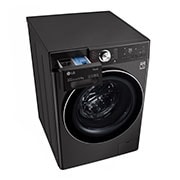 LG 12/8kg Front Load Washer & Dryer, AI DD™, TurboWash™360˚, Black Steel Color, top left perspective drawer open, WDV1260BRP, thumbnail 9
