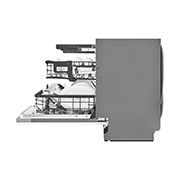 LG Quadwash Built-in Steam Dishwasher, Inverter Direct Drive, A side view of a dishwasher with the door open and a low rack height., DBC425TS, thumbnail 8