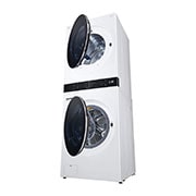 LG Single Unit Front Load 17/16kg LG WashTower™ with Centre Control™, White Color, Right side tilt View , WT1716WRK, thumbnail 12