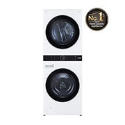 LG Single Unit Front Load 21/16kg LG WashTower™ with Centre Control™,  White color, Front View, WT2116WRK, thumbnail 1