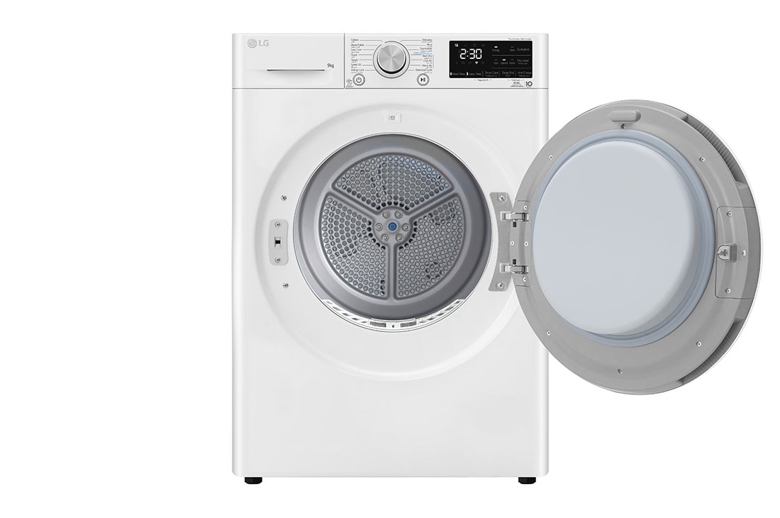 LG Energy Saving Dryer, 9kg, White, Capable Drying with Dual Heat Pump, Right open, RH90V3AV0N, thumbnail 3