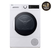 LG Heat Pump Dryer, 8kg Capacity, A++, White color, front, RH80T2AP6RM, thumbnail 1
