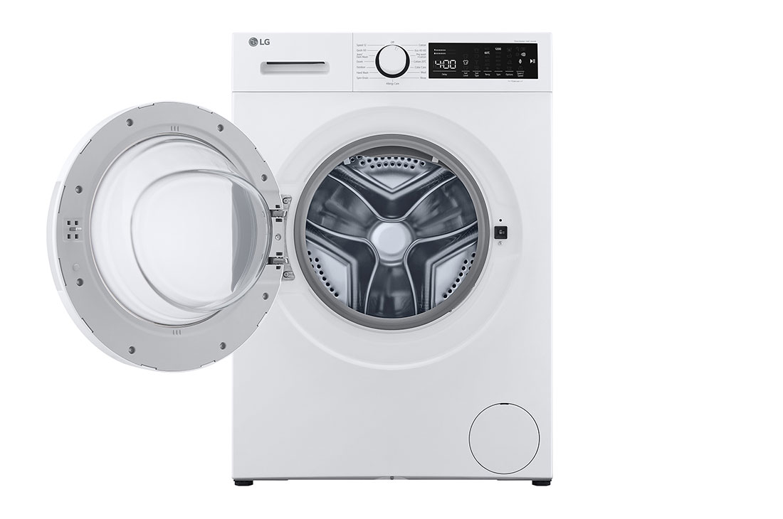 LG Front Load Washing Machine with Stain Care and Allergy Care Cycles, 8kg White Color, front open, F2T2TYM0W, thumbnail 2