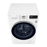 LG front loading Washer, 8 Kg, Bigger Capacity, AI DD, Steam, ThinQ, White, -15 degree side view with top open, WV2149WVG, thumbnail 9