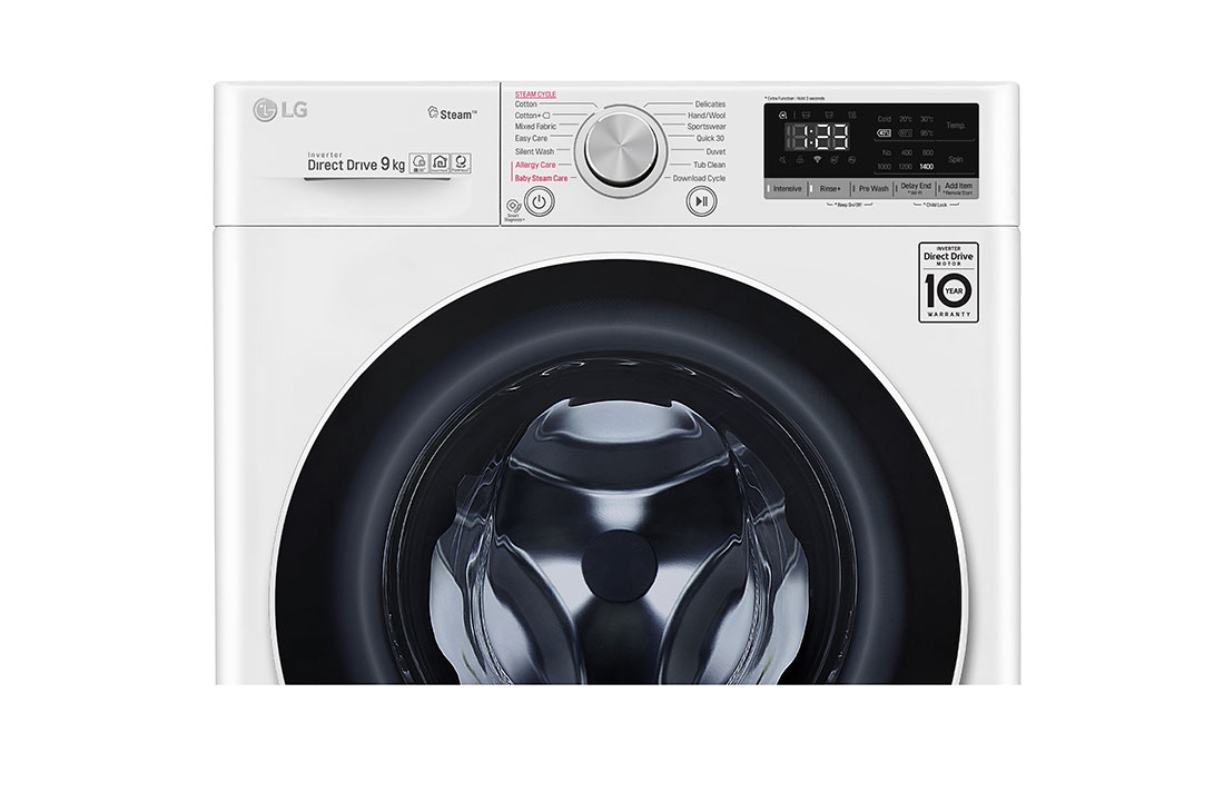 LG Vivace Washer, 9 Kg, Bigger Capacity, AI DD, Steam, ThinQ, Fron with cut image, WV4149WVG, thumbnail 6