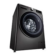 LG 10.5/7kg Front Load Washer & Dryer, AI DD™, TurboWash™360˚, Black Steel Color, Left perspective view, F4V9RCP2E, thumbnail 10