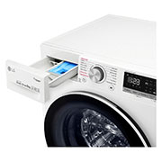 LG 8Kg Front Load Washer, AI DD™, Steam™,White Color, Detergent port view, F4V5TYP0W, thumbnail 5