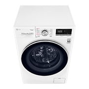 LG 8Kg Front Load Washer, AI DD™, Steam™,White Color, Top perspective view, F4V5TYP0W, thumbnail 9