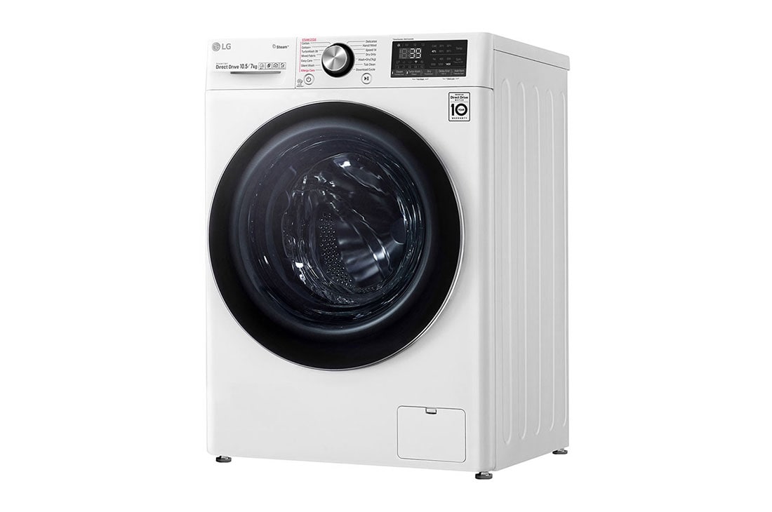 LG 10.5/7kg Front Load Washer & Dryer, AI DD™, TurboWash™360˚, White Color, Right side, F4V9RCP2W, thumbnail 13