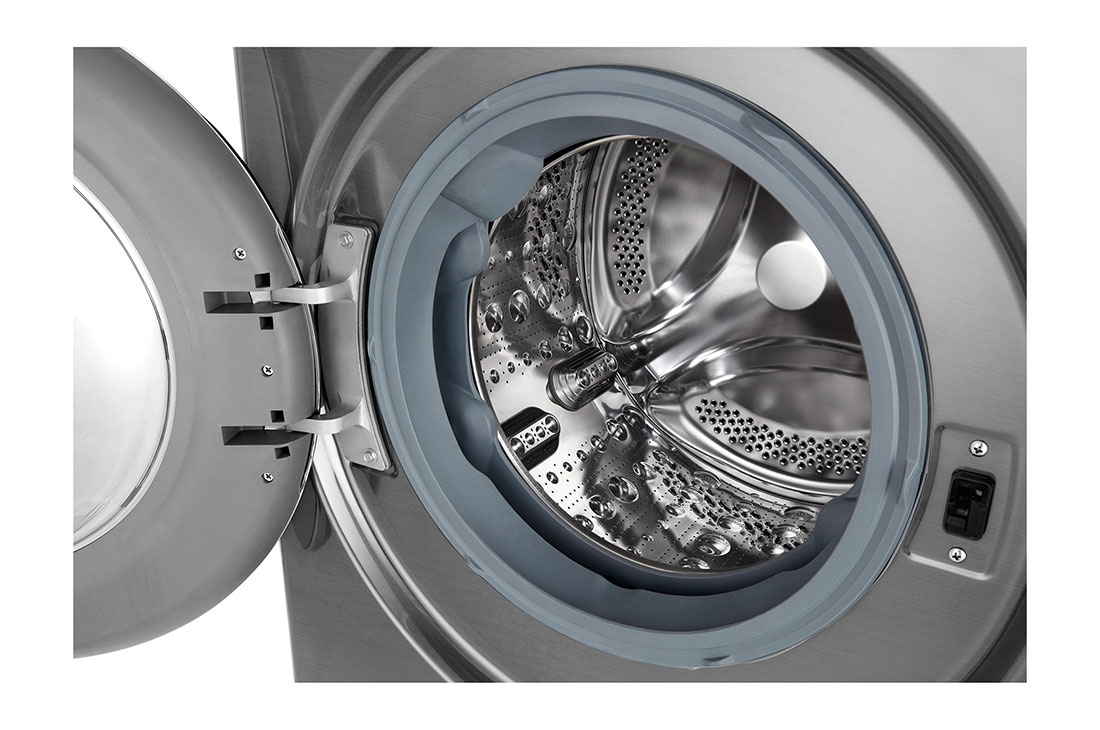 LG 8Kg Front Load Washer, AI DD™, Steam™, Silver Color, drum view, F4V5TYP2P, thumbnail 3