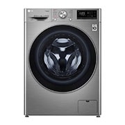 LG 8Kg Front Load Washer, AI DD™, Steam™, Silver Color, Front view, F4V5TYP2P, thumbnail 1