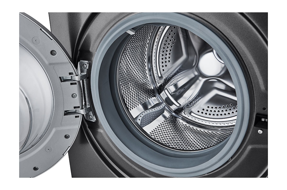 LG 8Kg Front Load Washing Machine with Stain Care, Dark Silver Color, drum, F2T2TYM1S, thumbnail 4