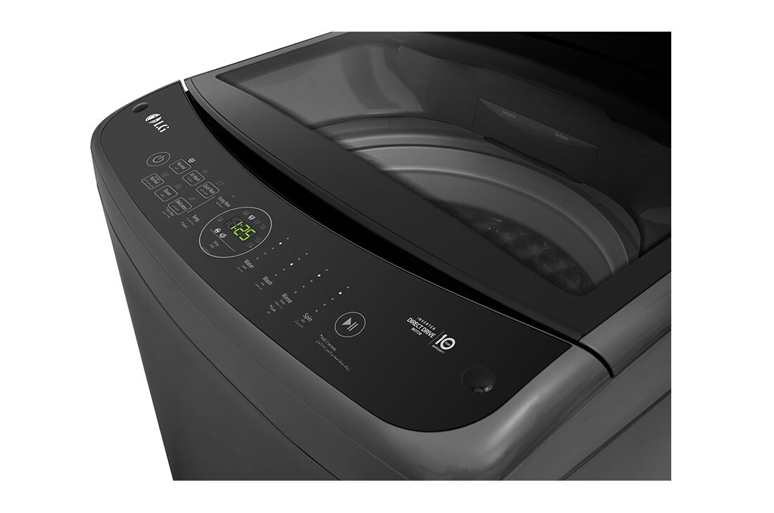 LG18kg Top Load Washing Machine, AIDD, Turbo wash3D, Trubo Drum , display control side view, T18H3SDHT2, thumbnail 9