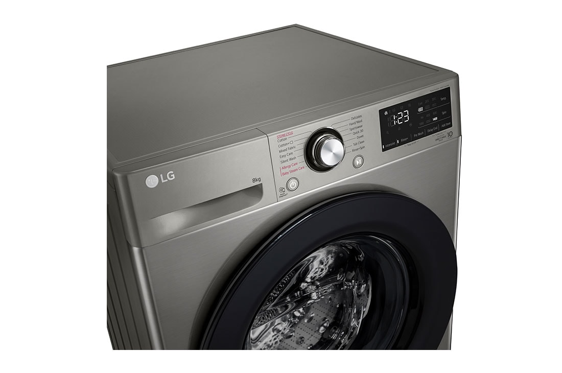 LG Front Load Washing Machine Silver Color, 9KG Capacity with AI DD™, Steam™ & ThinQ™, display control view, WV2149PVG, thumbnail 3