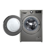 LG Front Load Washing Machine Silver Color, 9KG Capacity with AI DD™, Steam™ & ThinQ™, front door open view, WV2149PVG, thumbnail 2