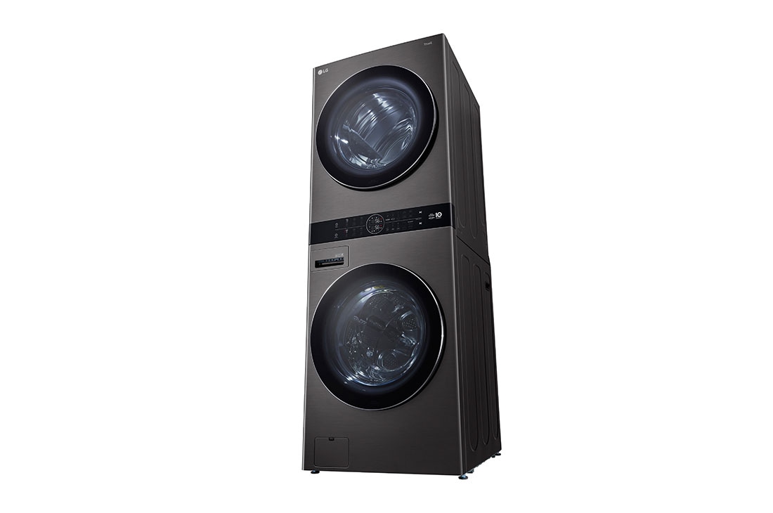 LG Single Unit Front Load 13/10kg LG WashTower™ with Centre Control™,  Black Steel color, Right Side View , WT1310BRP, thumbnail 11