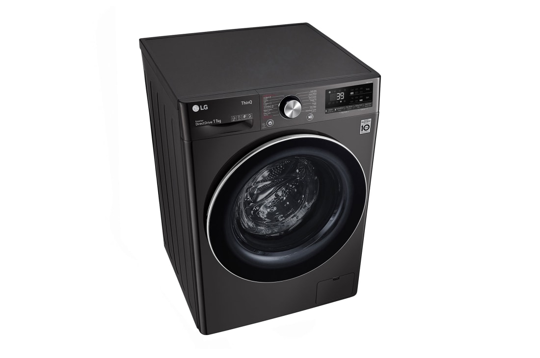 LG Front Load Washing Machine , 11KG Capacity with AI DD™, Steam+™ , Platinum Black , top view, WR9011PBG, thumbnail 8