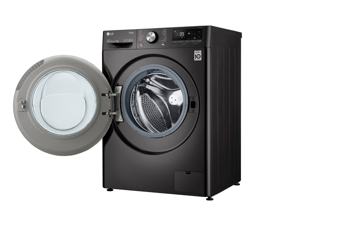 LG Front Load Washing Machine , 11KG Capacity with AI DD™, Steam+™ , Platinum Black , right side open, WR9011PBG, thumbnail 11