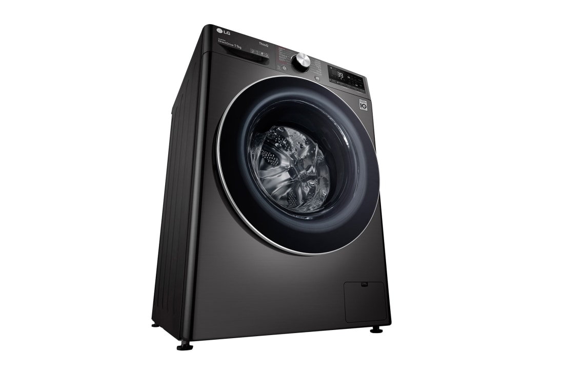 LG Front Load Washing Machine , 11KG Capacity with AI DD™, Steam+™ , Platinum Black , left perspective view, WR9011PBG, thumbnail 13